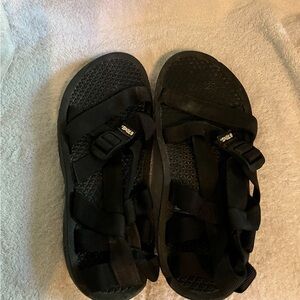 Teva Black Adventure Sandals with Contoured Footbed